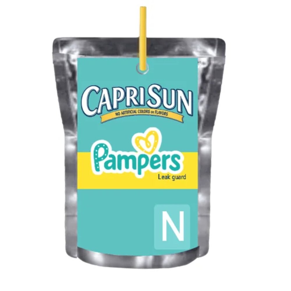 Custom Diapers Juice labels, Leak Guard Pouche labels, Size N Design, Set of 12